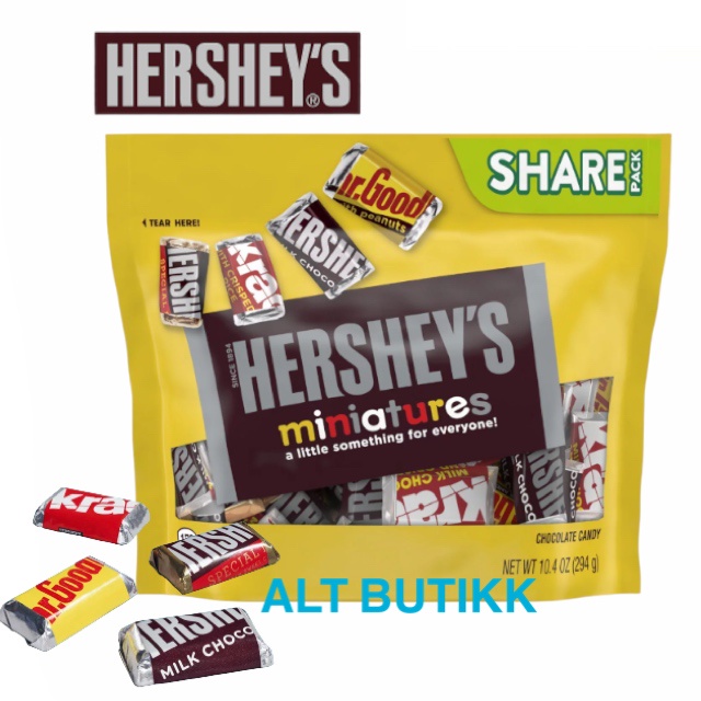 Jual HERSHEY'S MINIATURES CHOCOLATE 10.4 OZ | SHARE PACK 294 GRAM ...