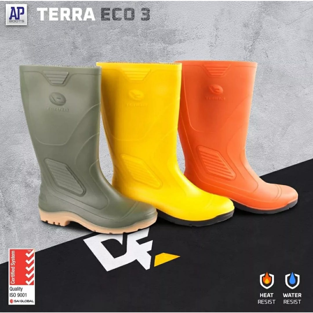 Jual Bisa Cod Sepatu Boot Tinggi Ap Boots Ap Terra Eco Hijau Kuning Orange Sepatu Karet