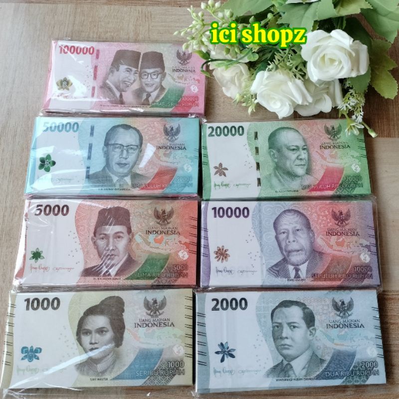 Jual Uang Mainan 100 lembar Bahan Glossy ( Mengkilap ) Bisa Utk Mahar ...