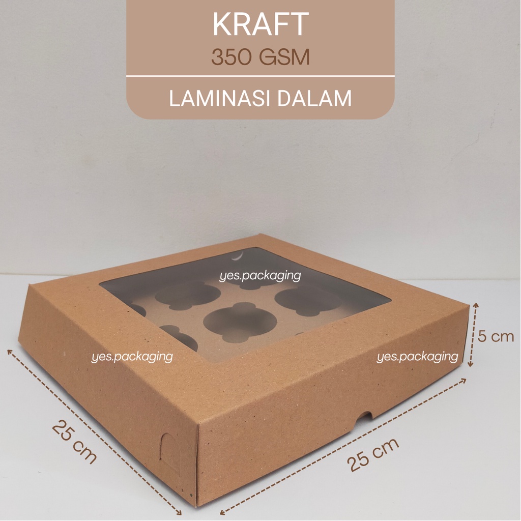 Jual X X Cm Kraft Laminasi Jendela Box Dus Kotak Kemasan Fruit Pie Egg Tart Cupcake Muffin