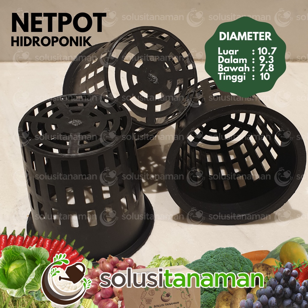 Jual Netpot SOLUSI 10 cm Hidroponik @ 30 pcs Wadah Media Tanam Rockwool ...