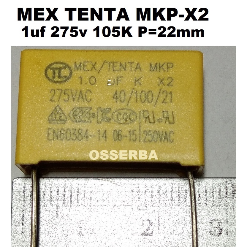 Jual MEX/TENTA 1uf 275v 105K 1u K MKP-X2 Safety Capacitor Mex Tenta ...