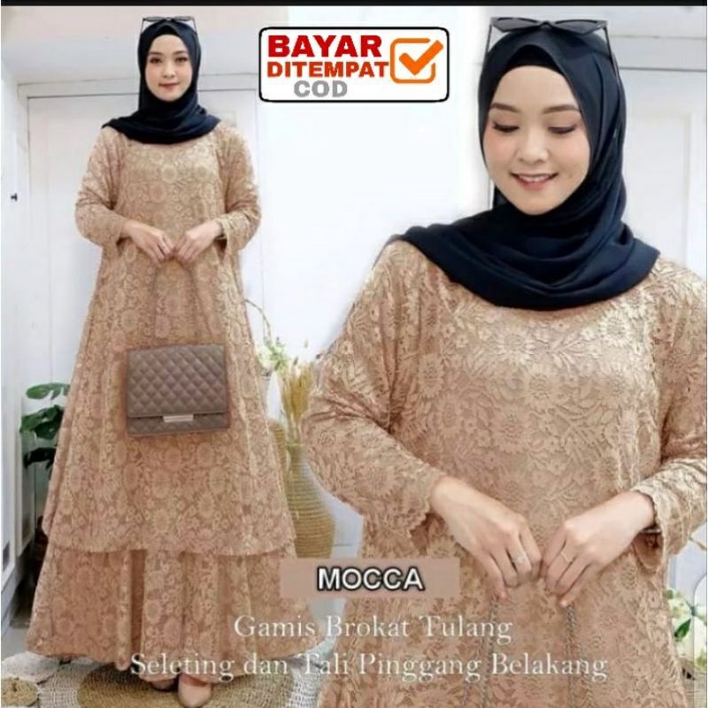 Jual Gamis Brukat Malaysia Baju Kurung Melayu Wanita Modern Fashion