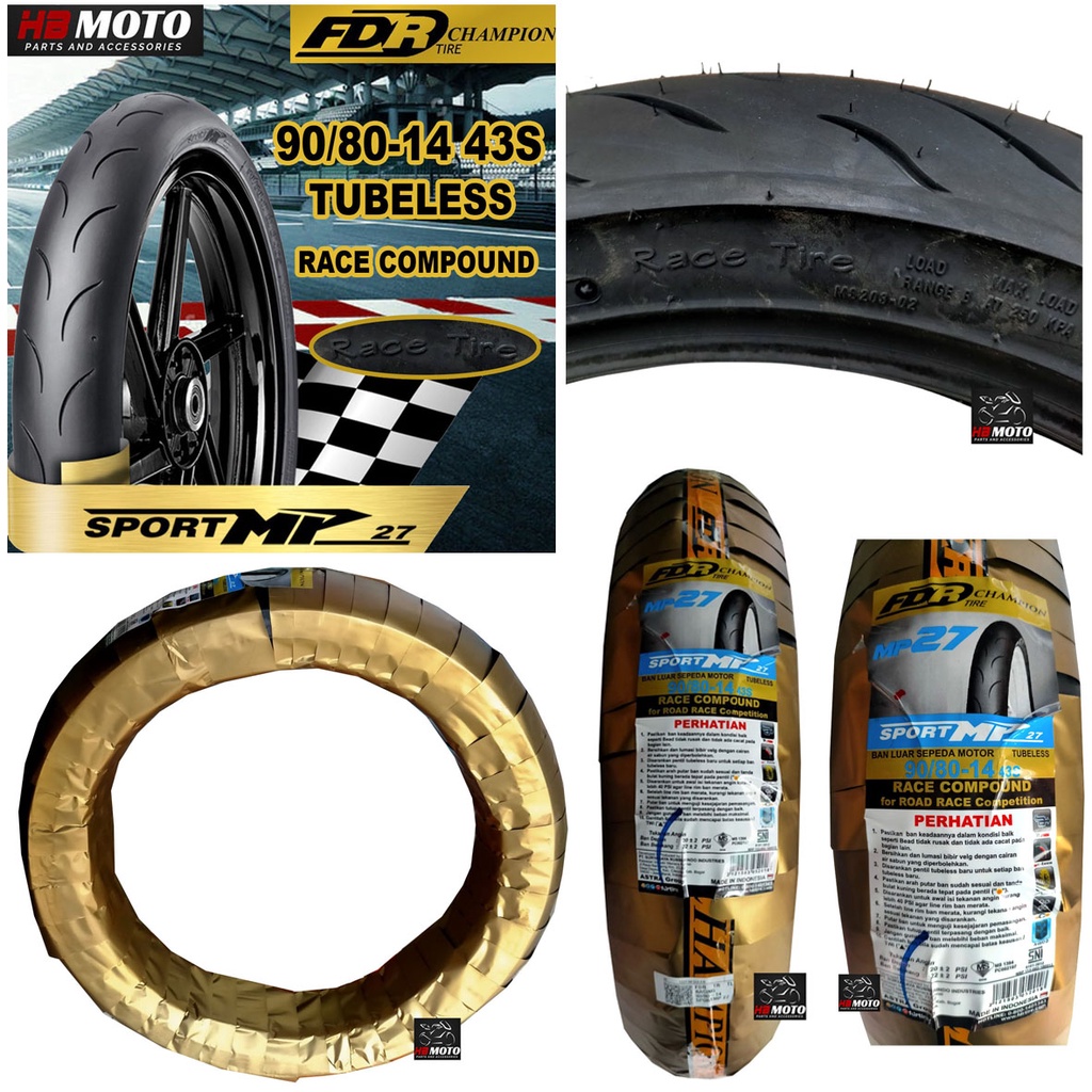 Jual BAN FDR SPORT MP27 90/80-14 43S RACING SOFT/RACING TIRE SOFT ...