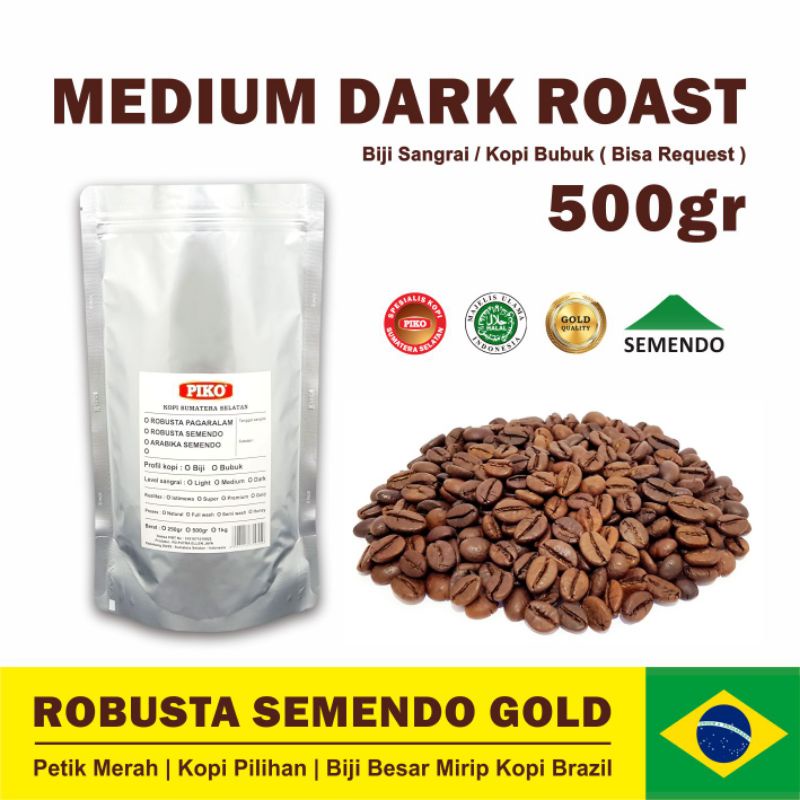 Jual Kopi Robusta Semendo Gold Medium Dark Roast 500gr Biji Kopi Bubuk Shopee Indonesia 0811