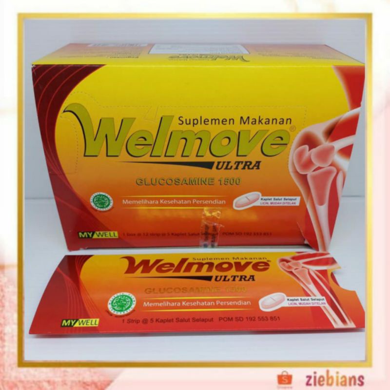 Jual Welmove Ultra Glucosamine 1500mg 1strip isi 5 kaplet Vitamin Sendi & Tulang Shopee Indonesia