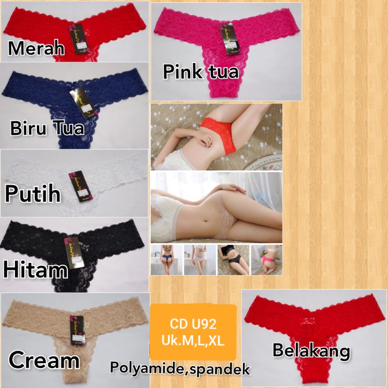 Jual CD U92 Celana dalam gstring cewek uk.M,L,XL | Shopee Indonesia