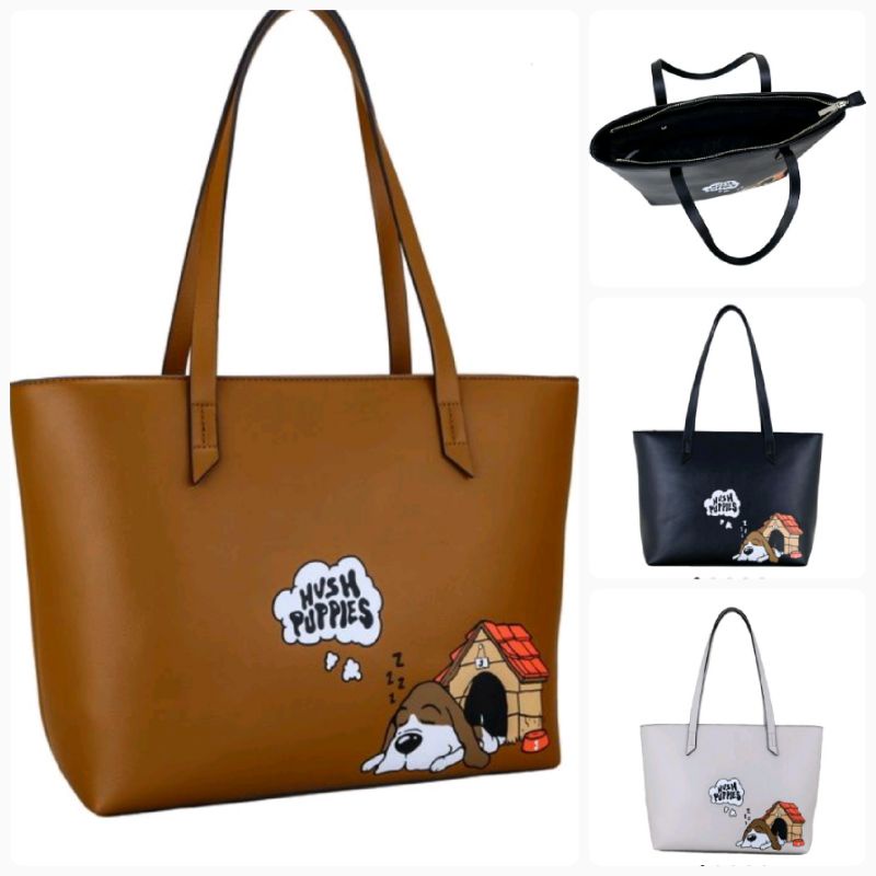 Jual Tas Hush Puppies Sleepy Tote READY HITAM PUTIH | Shopee Indonesia