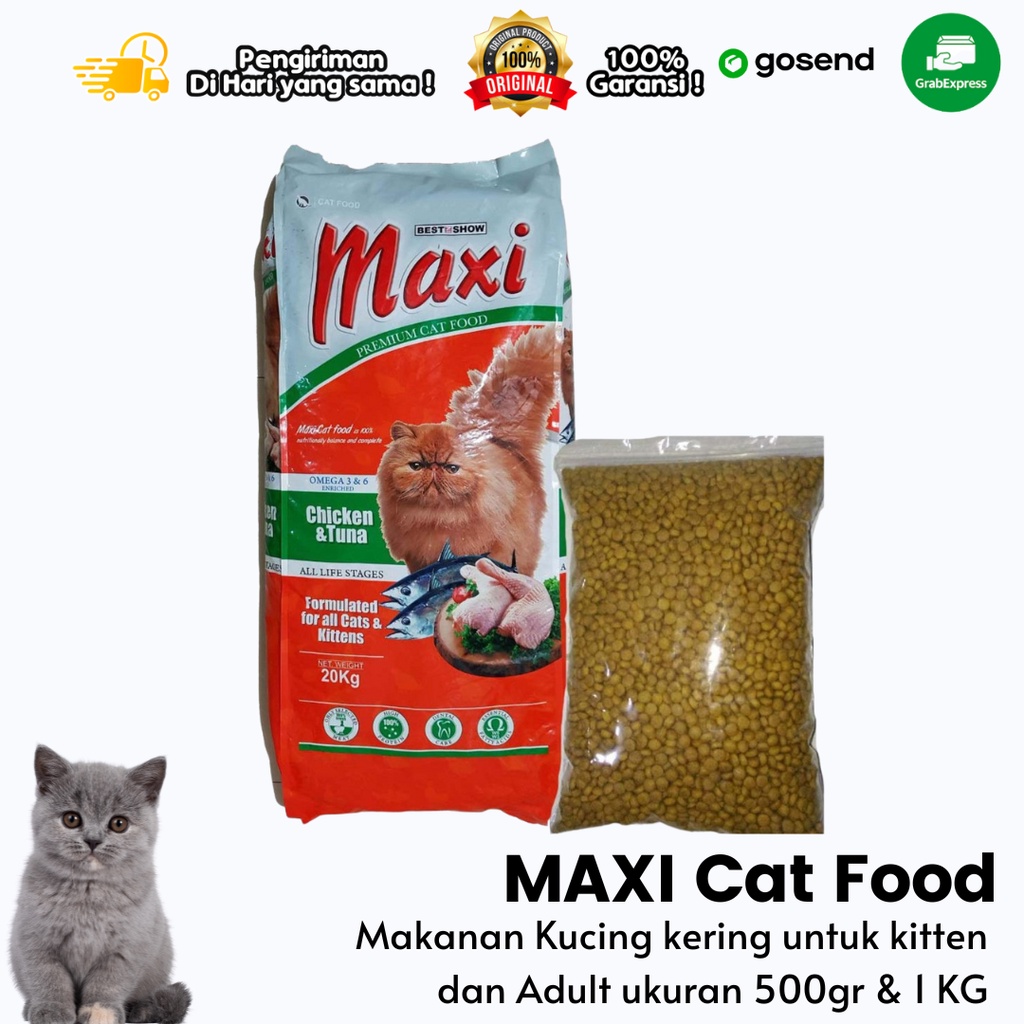 Jual Makanan Kucing Kering Maxi Cat Dry Food Plus Vitamin Kg Shopee Indonesia