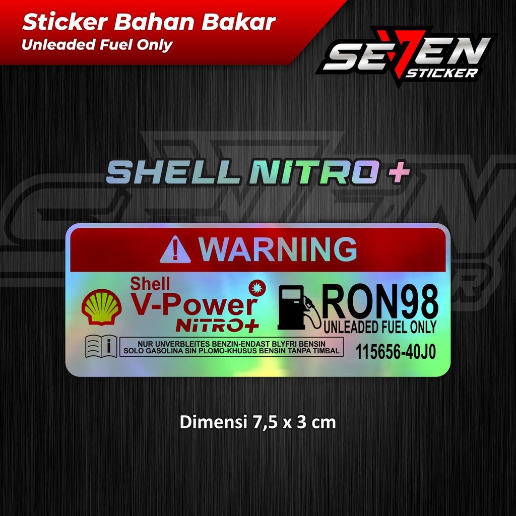 Jual Sticker Printing Hologram Unleaded Fuel Only Bahan Bakar RON ...