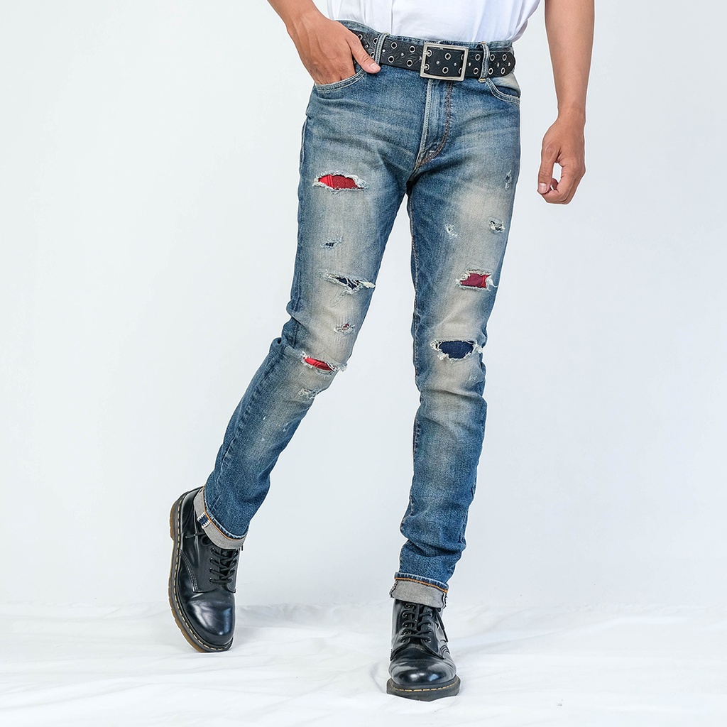 Jual Bespoke Project - Celana Jeans Style 388 Patchwork | Shopee Indonesia