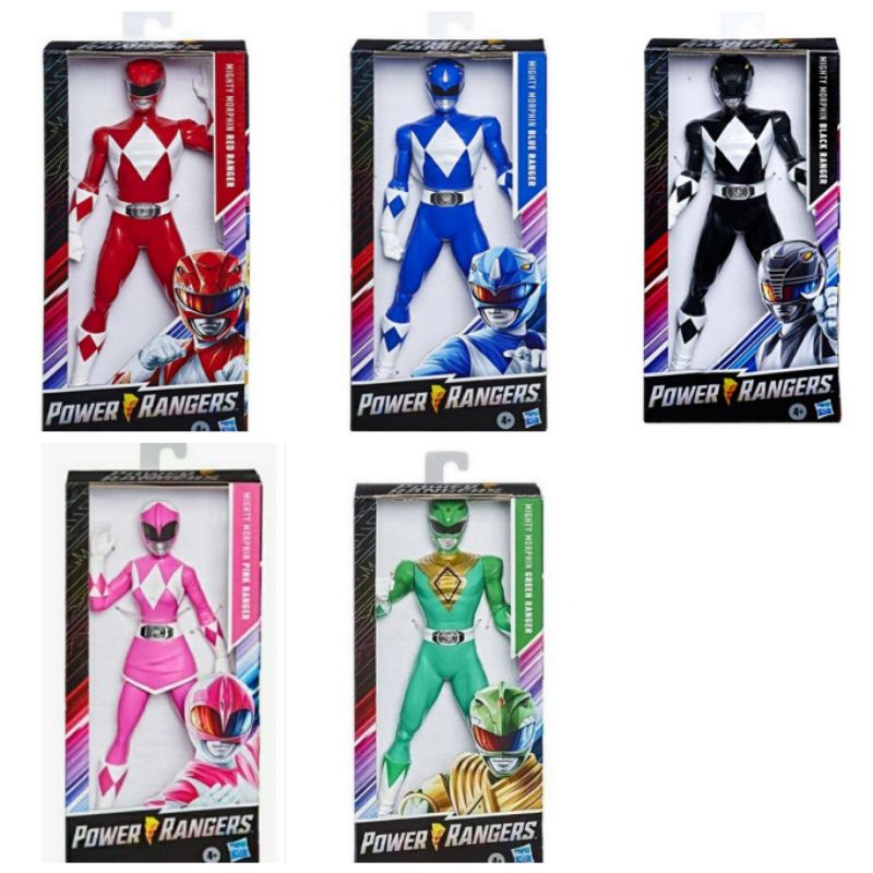 Jual Power Rangers Mighty Morphin Red Blue Black Pink Ranger Hasbro 9,5 ...