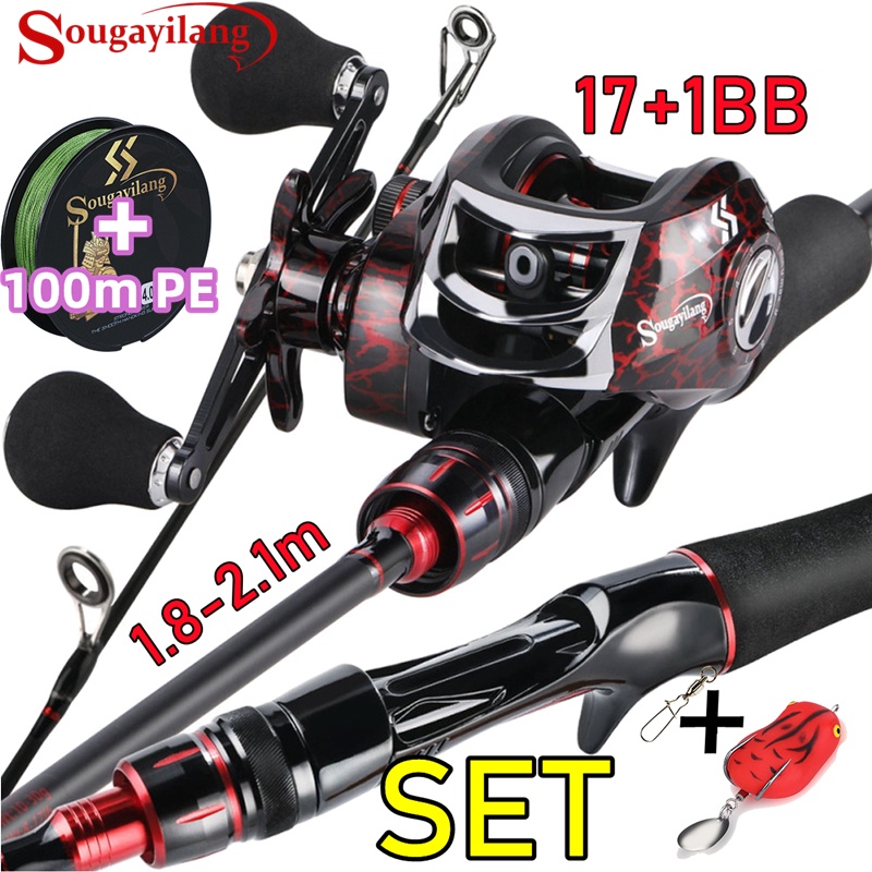 Jual Sougayilang Joran Pancing Set 1.8M 2.1M UL Carbon 10kg 7.2:1 19 ...