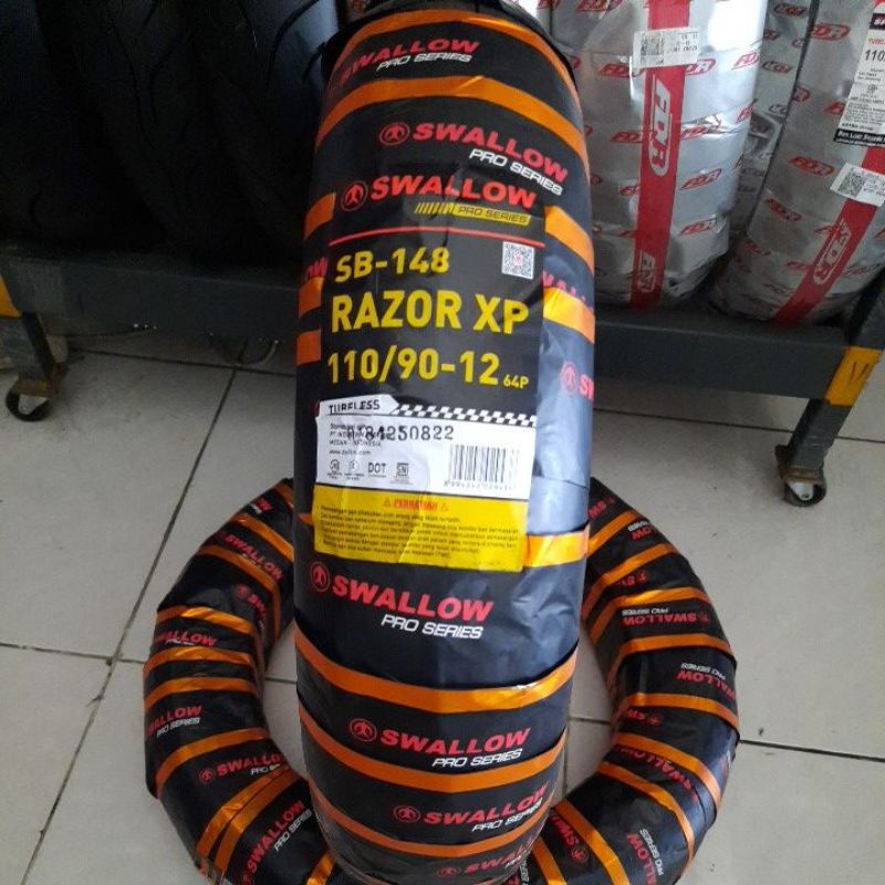 Jual Ban Luar SWALLOW SB-148 RAZOR XP 110/90 RING 12 Tubeless SOFT ...