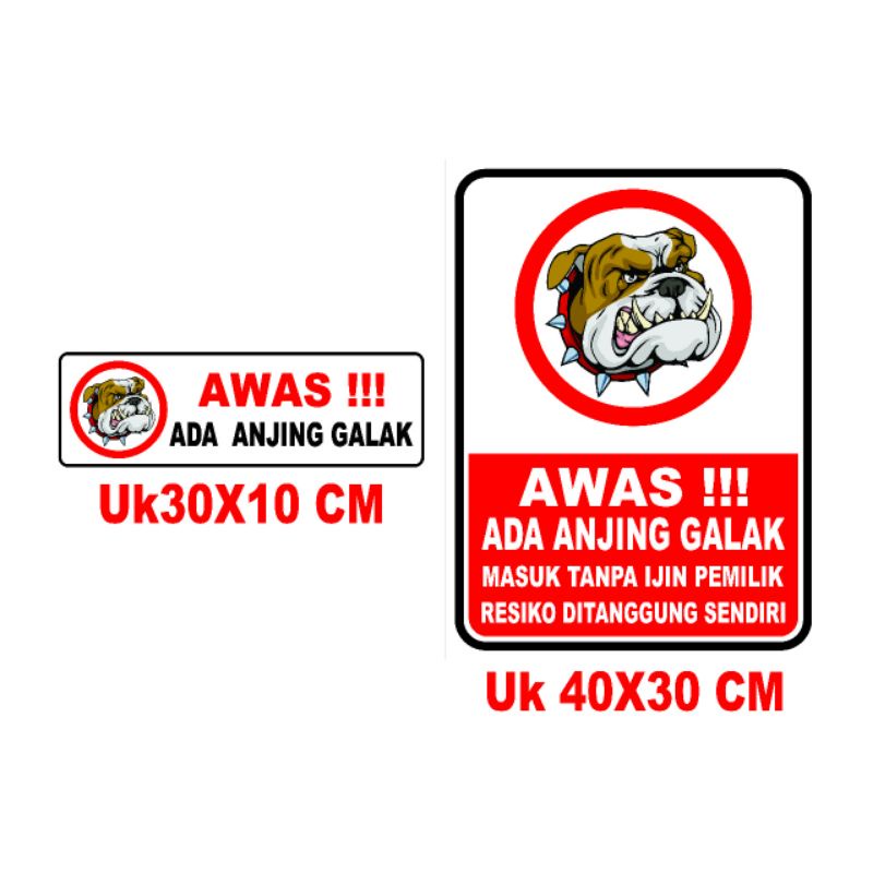 Jual Stiker Sign Safety Awas Ada Anjing Galak Shopee Indonesia