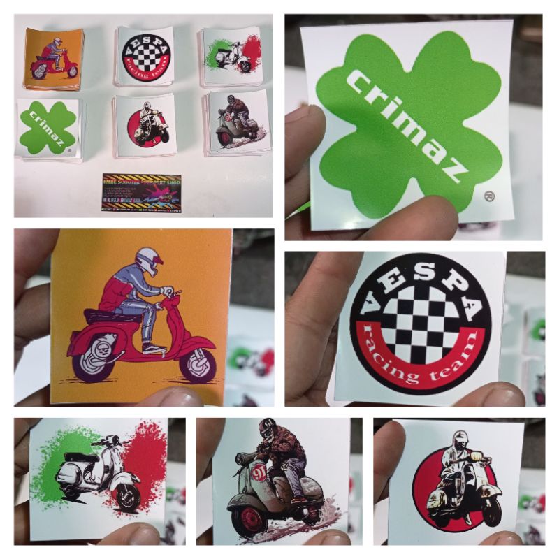 Jual Sticker stiker vespa paketan lengkap isi 7 bahan anti air (GRAFTAX