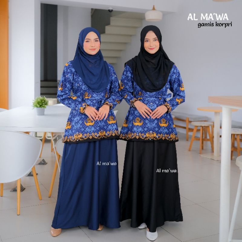 Jual GAMIS KERJA KORPRI TERBARU MODEL KERAH REVER | Shopee Indonesia