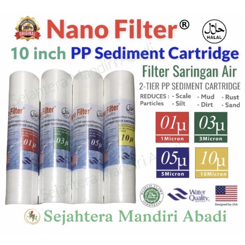 Jual Nano 10 Inch Filter Air Saringan PP Sediment Catridge Spon 01
