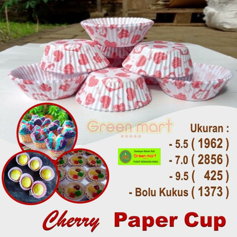 Jual Cup Paper 5.5 Tatakan Kue Paper Cake Cases Cup Merk Cherry Putih ...