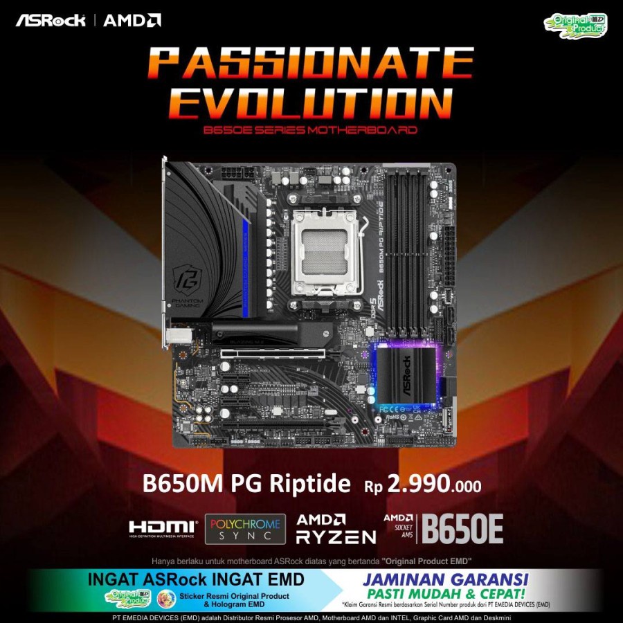 Jual Motherboard Asrock B650M PG Riptide I Motherboard AMD B650 Ryzen ...