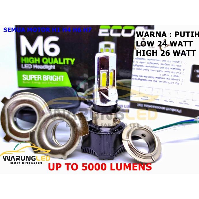 Jual Lampu Headlamp Depan Led 6 Sisi M6 Luminos Eco9 Super Terang Acdc
