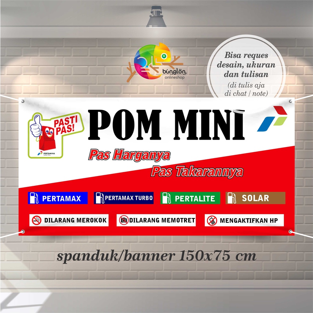 Jual Size 150x75 Cm Spanduk Banner Pom Mini Sedia Bensin Shopee