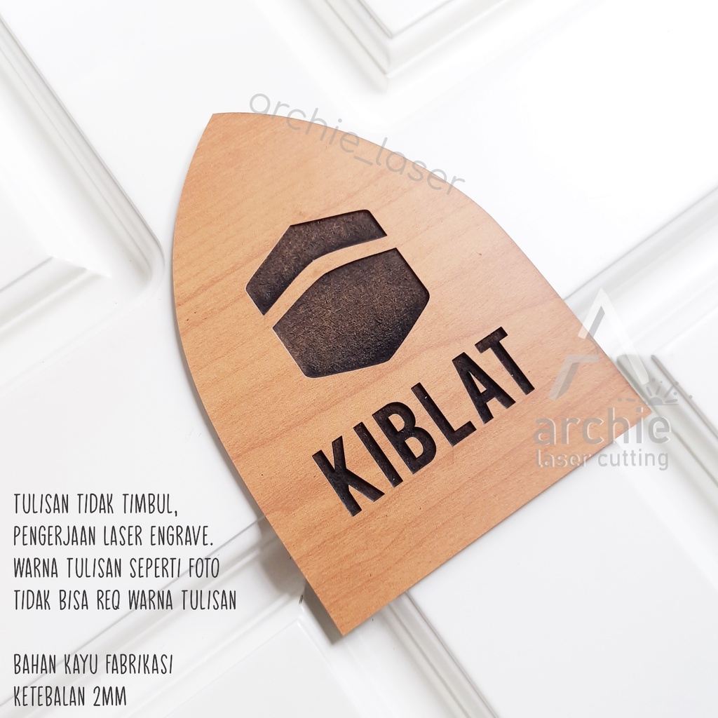 Jual Penunjuk Arah Kiblat Kayu / Sign Board Kiblat Signage | Shopee ...