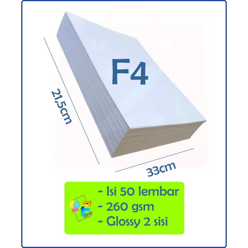 Jual Kertas Art Carton/Art Paper 260gsm 50 lembar F4 Folio Shopee