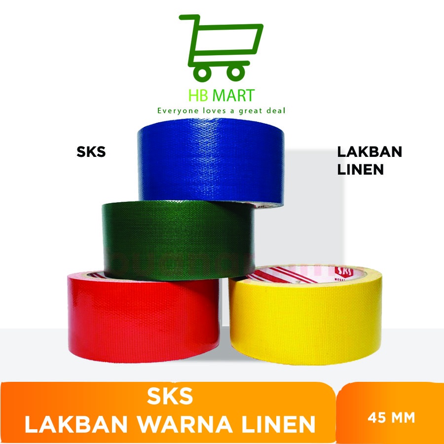 Jual Lakban Kain Warna Cloth Tape 45 mm Kuning Biru Hijau Merah Linen ...