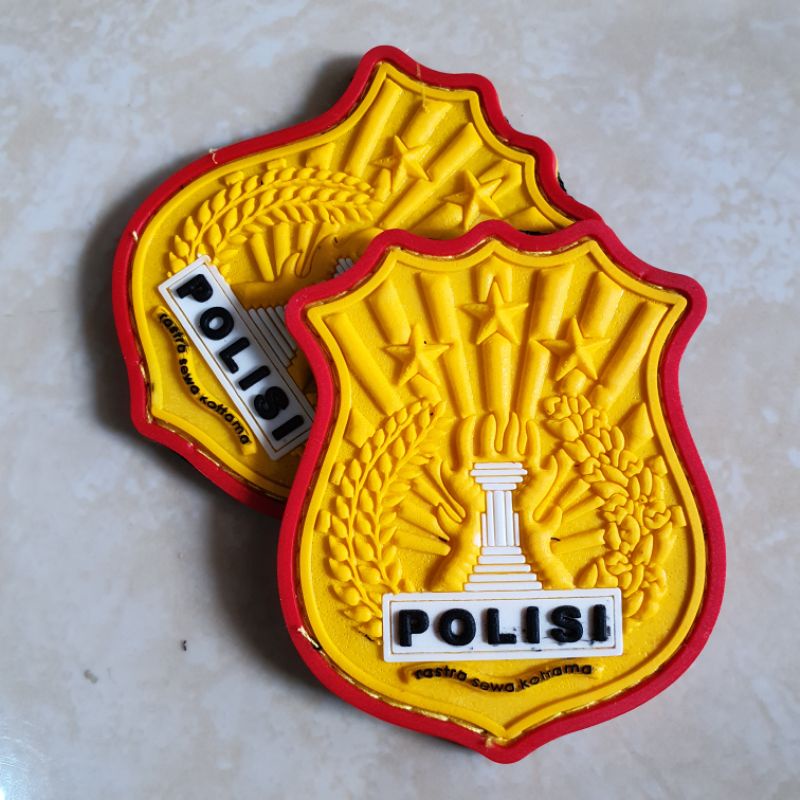 Jual patch rubber logo polisi tribrata - rubber patch polri - tempelan ...