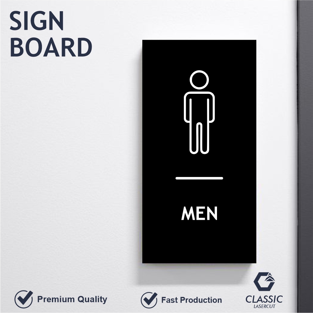 Jual Sign Toilet Men / Sign Board Akrilik / Sign Acrylic Modern 15 x ...