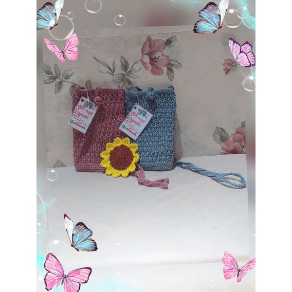 Jual Tas Slempang Hp Rajut Handmade | tas handmade | Tas rajut handmade ...