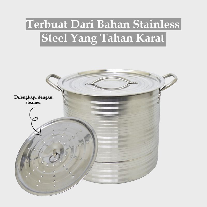 Jual Panci Stainless Steamer Kukus Langseng Stainles Stell Panci Dandang Stainless Shopee