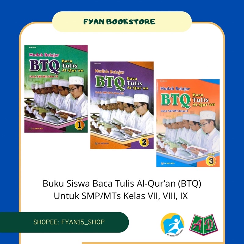 Jual Fyan Book Store: Buku Siswa BTQ Baca Tulis Al-Qur’an Untuk SMP/MTs ...