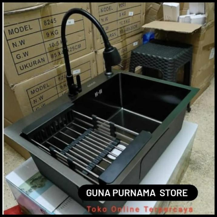 Jual Kitchen Sink Hitam Undermount Paket Lengkap Bak Cuci Piring