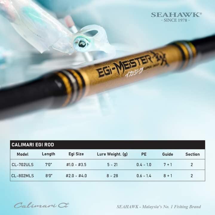 Jual SEAHAWK Joran Spinning Calimari C Special Eging | Shopee Indonesia