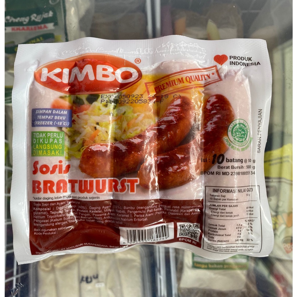 Jual Kimbo Sosis Bratwurst Original 500G | Shopee Indonesia