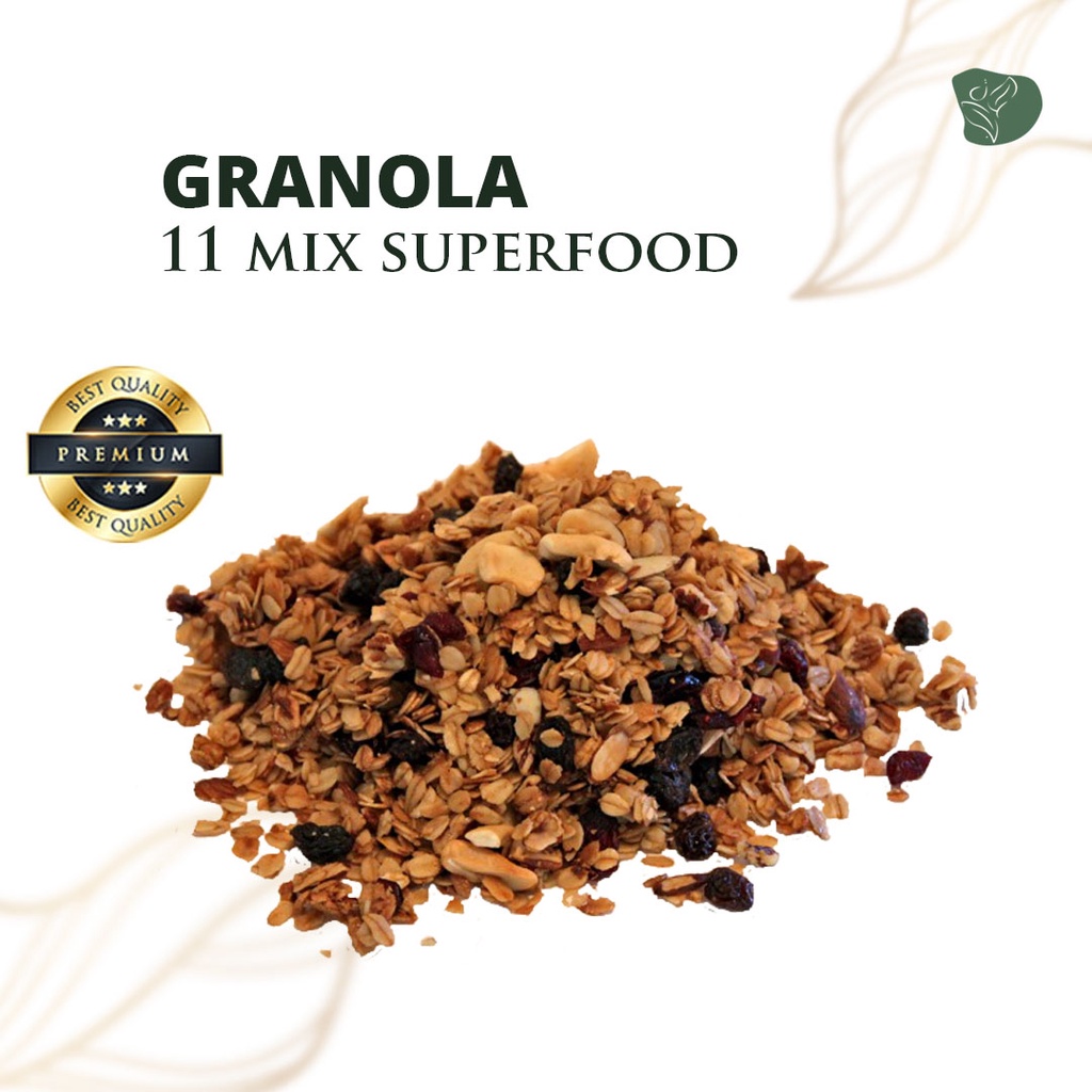 Jual Granola Mix 11 SUPER FOOD Granolla diet siap makan Granoloa mixed