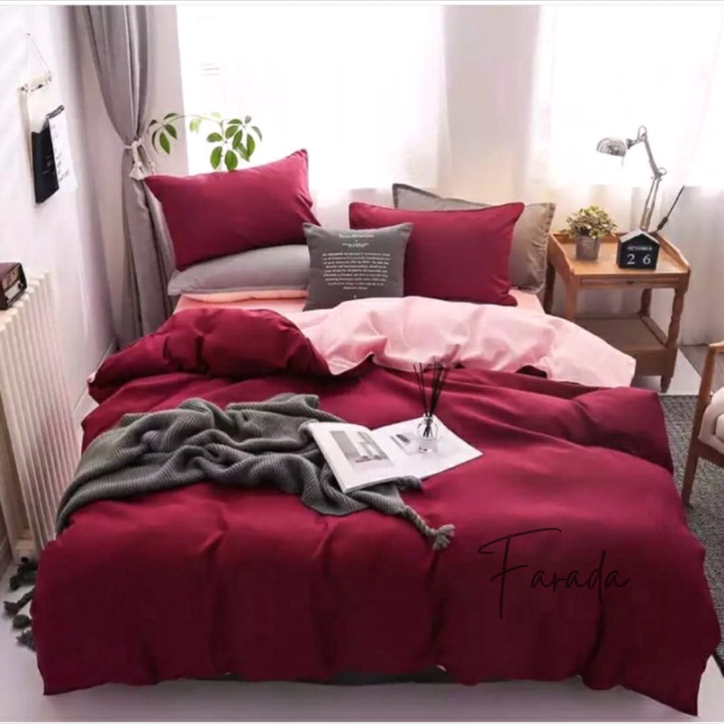 Jual BEDCOVER SET AESTHETIC POLOS SIMPLE BEDCOVER [WIDANI STORE ...