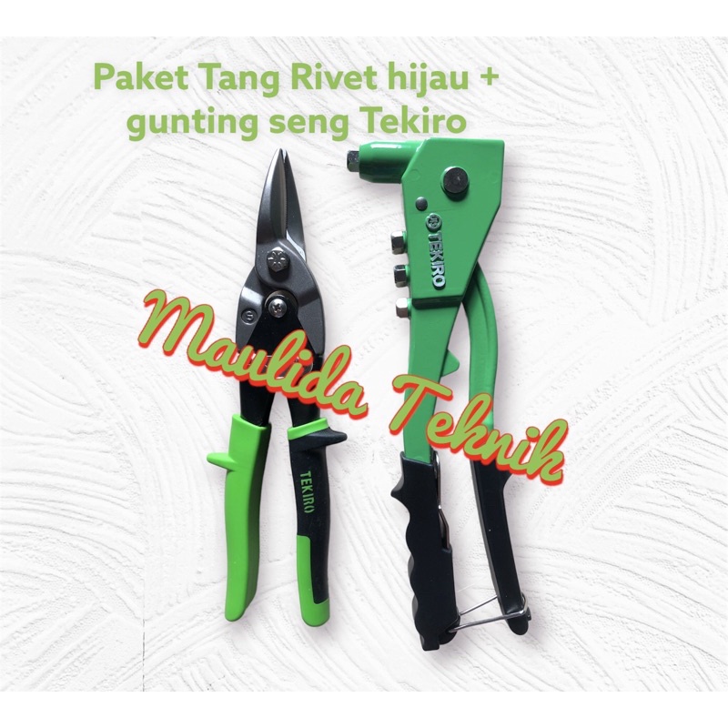 Jual TEKIRO paket Tang rivet hijau + Gunting seng / TANG RIVET / ALAT ...