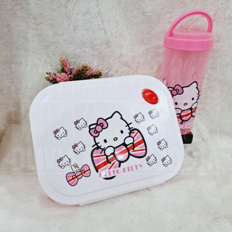 Jual Lunch Box Hello Kitty Pink Set Tempat Makan Hello Kitty Plastik Kotak Makan Hello Kitty ...