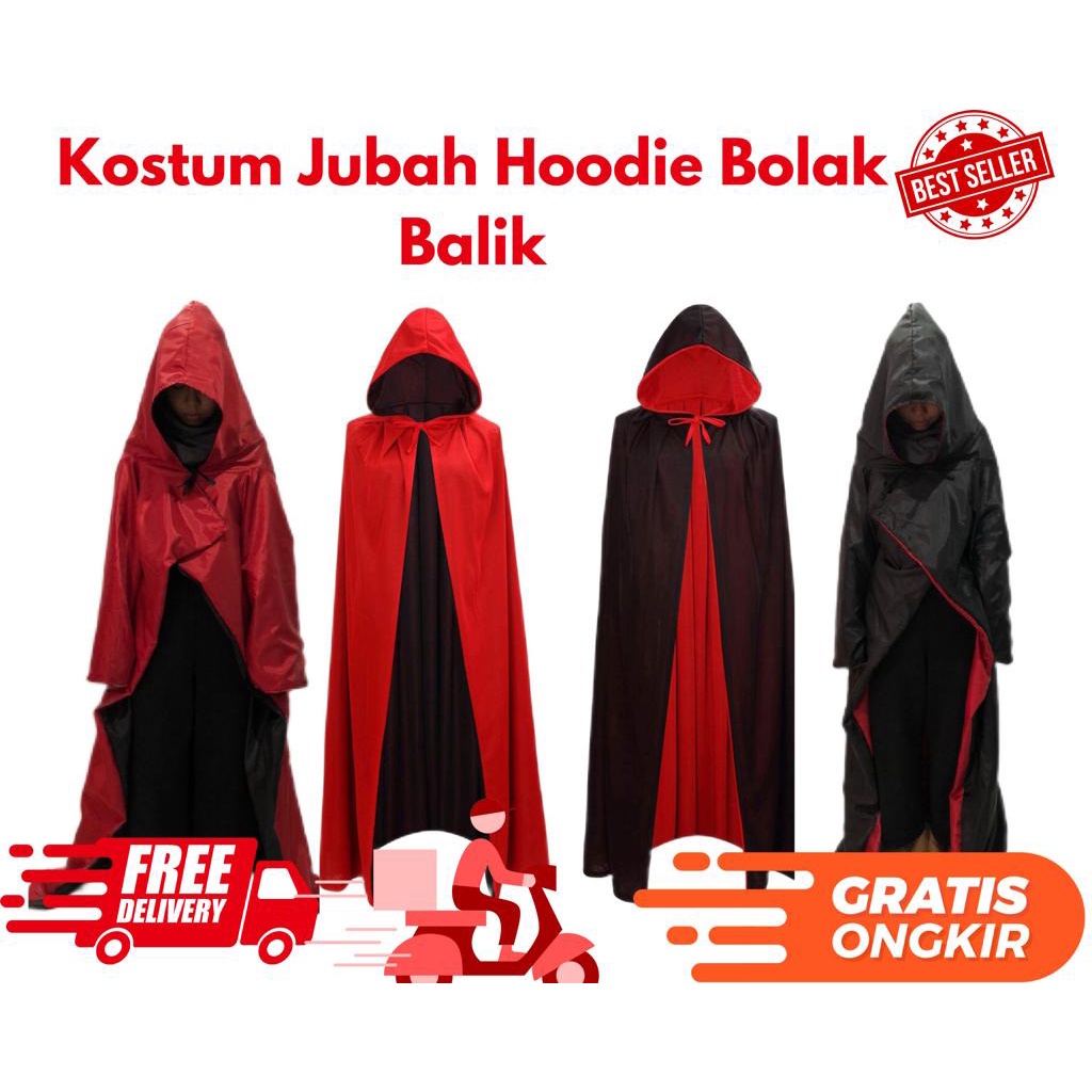 jubah lengan hoodie halloween