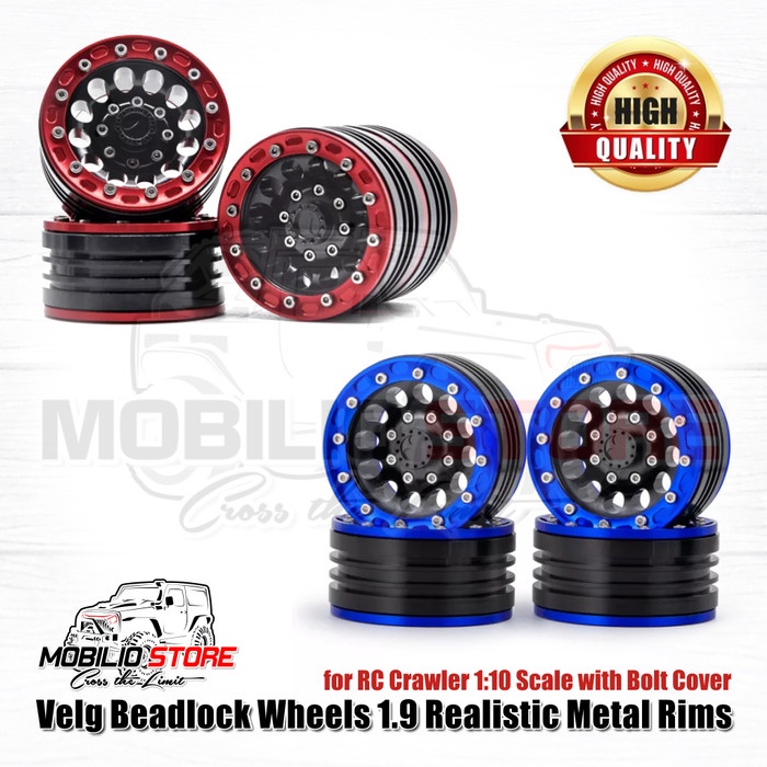 Jual Velg Beadlock Wheels 1.9 Realistic Metal Rims RC Crawler Bolt