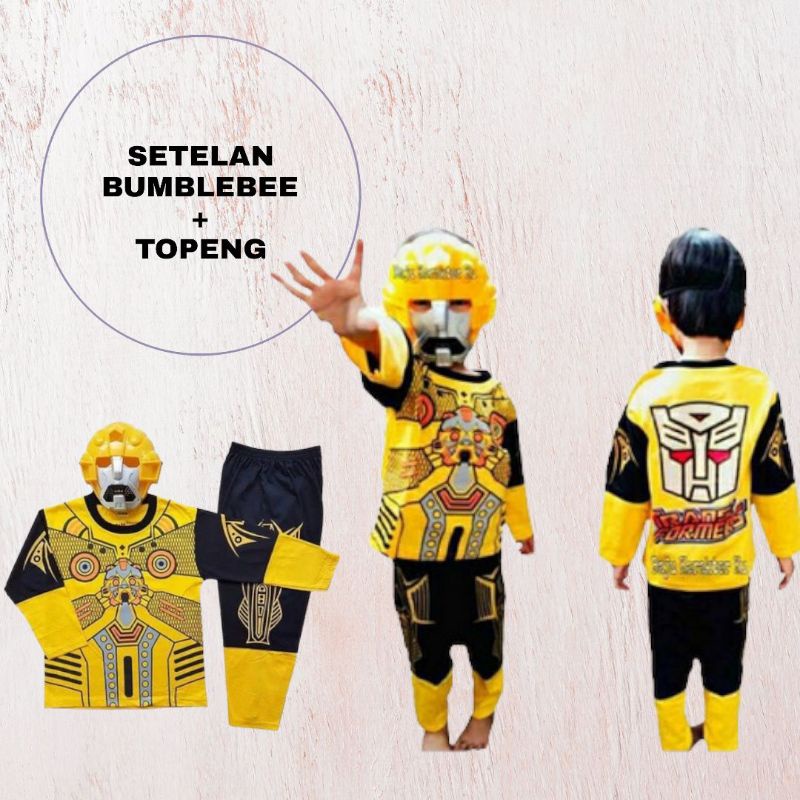 Jual Baju Kostum Anak Robot Bumblebee Transformer Gratis Topeng ...