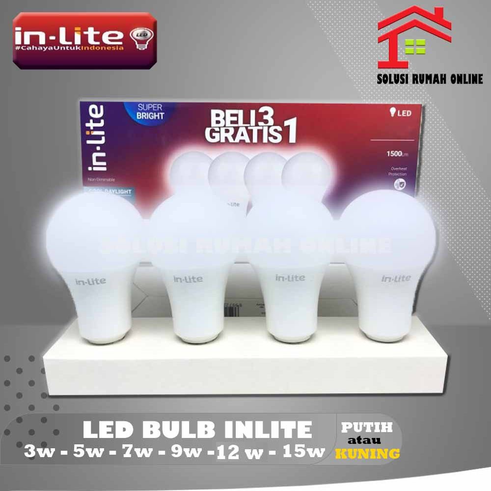 Jual Lampu LED INLITE Paket Beli 3 GRATIS 1 Garansi 1thn In-Lite Bulb ...