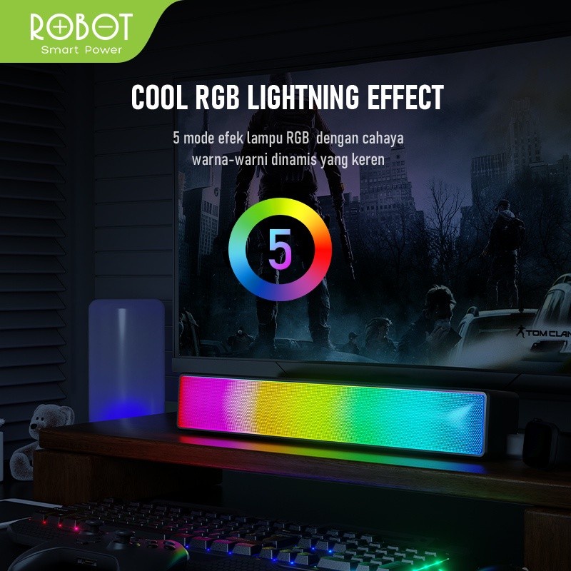 Jual ROBOT RB580 Speaker Bluetooth 5.1 Soundbar With RGB Light | Shopee ...