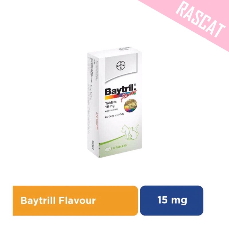 Jual Baytril Flavour 15 mg Obat Infeksi untuk Anjing dan Kucing 1
