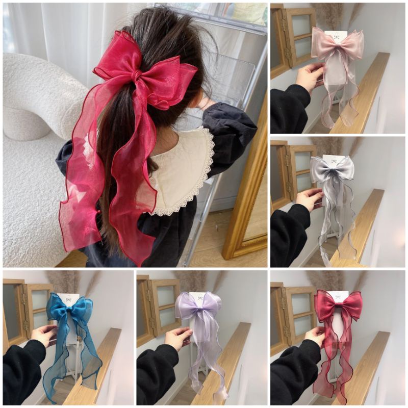 Jual Jepit Rambut Pita Ribbon Chiffon Korea Korean Hairclip Hairpin ...