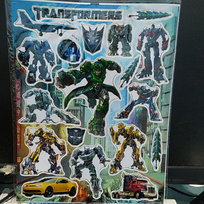 Jual Stiker Laser Karakter Robot Transformer Transformers Bumblebee