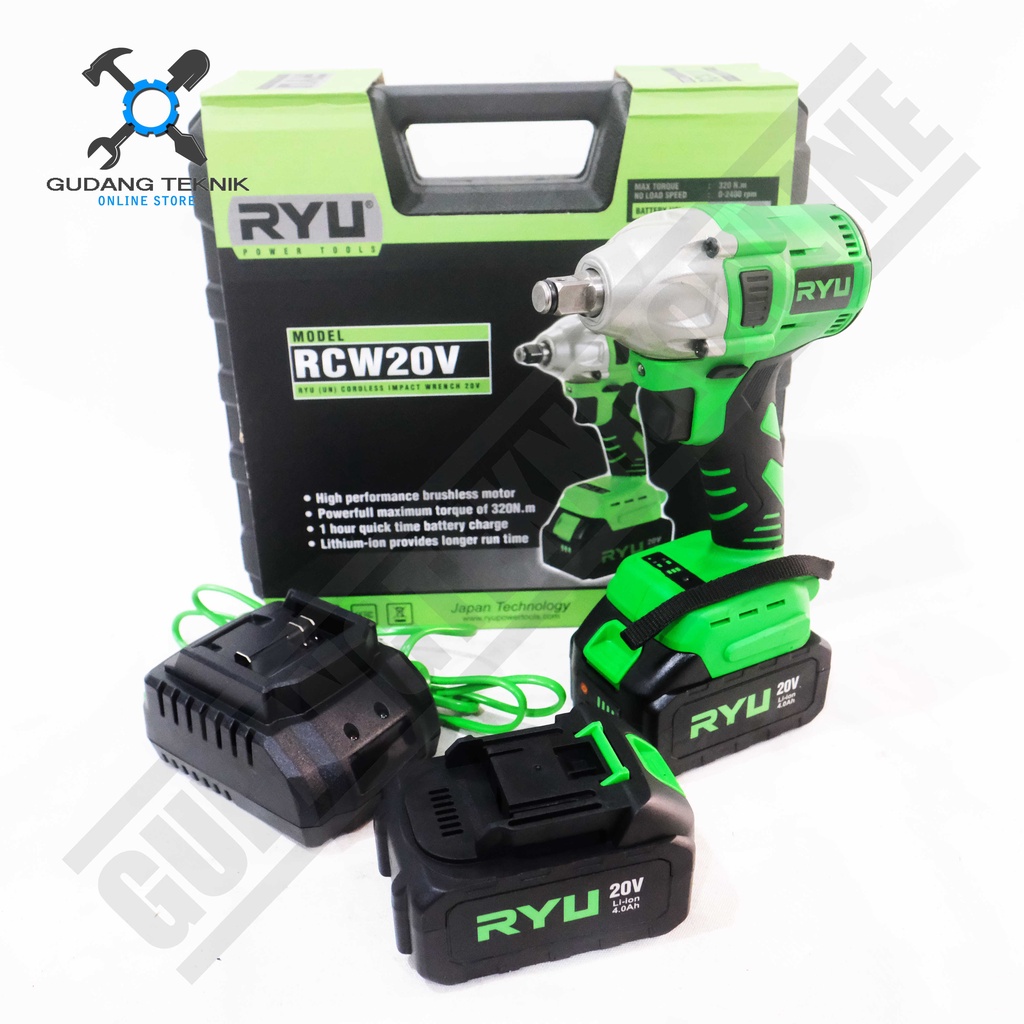 Jual Mesin Impact Wrench Cordless Ryu Rcw V Mesin Bor Baterai